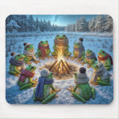 Kikkers verzamelen zich rond een kampvuur muismat (Voorkant)