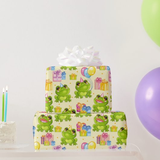 Kikkers voor kinderverjaardag cadeaupapier (Feestgeschenken)