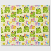 Kikkers voor kinderverjaardag cadeaupapier (Vlak)