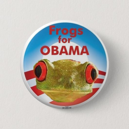 Kikkers voor Obama Ronde Button 5,7 Cm (Voorkant)