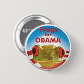Kikkers voor Obama Ronde Button 5,7 Cm (Voorkant /achterkant)