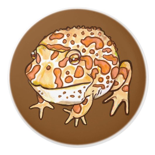 kikkers voor paarden keramische knop (Voorkant)