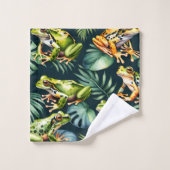 Kikkers Waterverf Kunst Bad Handdoek (Wasdoekje)