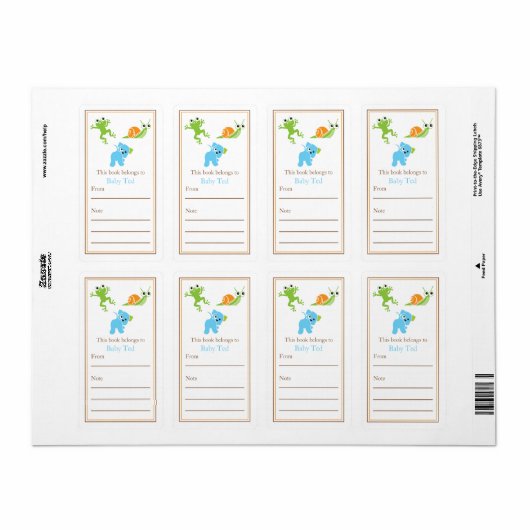 Kikkers, zeilen en puppy hondenstaarten | Boekplaa Etiket (Full Sheet)