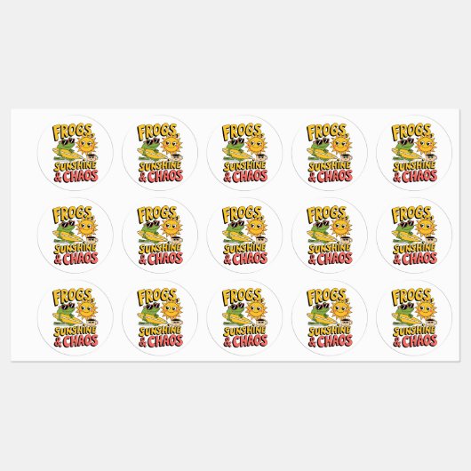 Kikkers, zonneschijn en chaos - Fun Summer Labels (Vel)