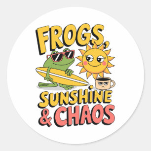 Kikkers, zonneschijn en chaos - Fun Summer Ronde Sticker