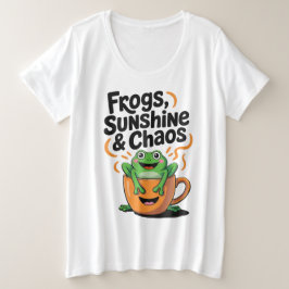 Kikkers, zonneschijn en chaos - Schattigee kikker Grote Maat T-shirt