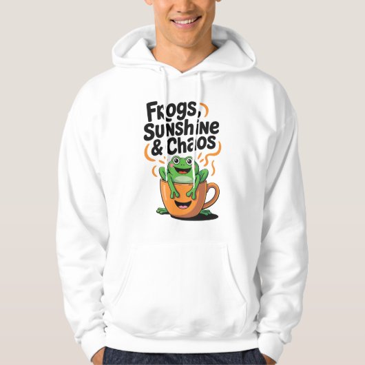 Kikkers, zonneschijn en chaos - Schattigee kikker Hoodie (Voorkant)