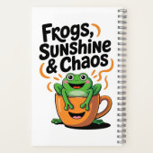 Kikkers, zonneschijn en chaos - Schattigee kikker Notitieboek (Achterkant)