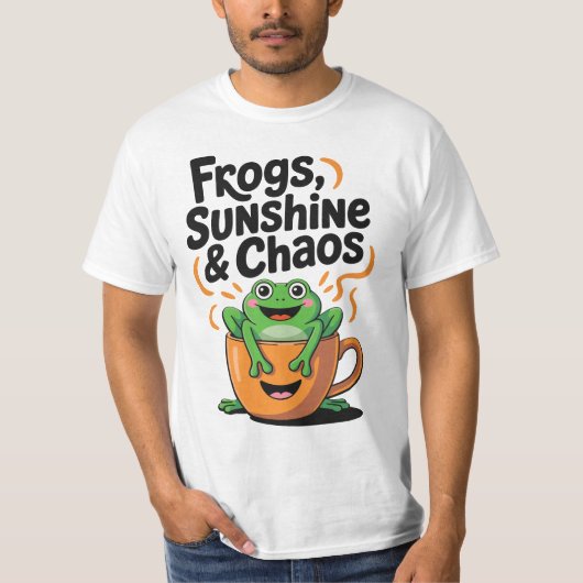 Kikkers, zonneschijn en chaos - Schattigee kikker T-shirt (Voorkant)
