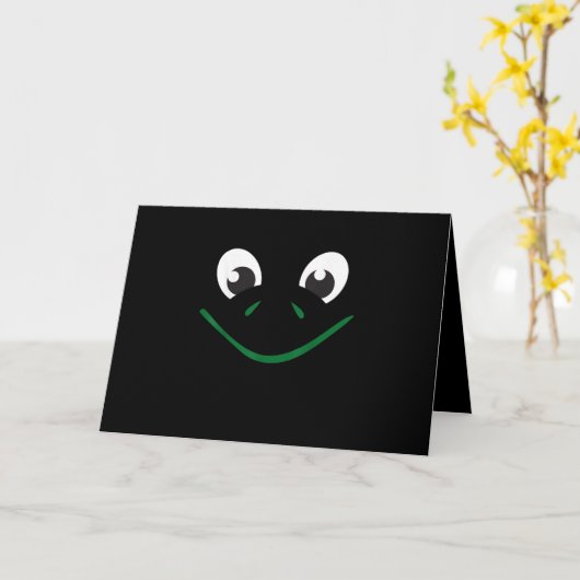 Kikkerschildpad gezicht Schattige Kinderen Hallowe Kaart (Gele Bloem)