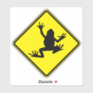 Kikkersilhouet Art Frog Afbeelding Waarschuwing Gr Sticker