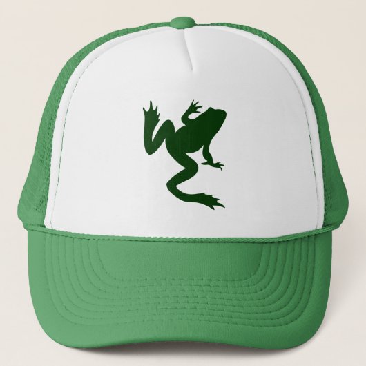 Kikkersilhouet donkergroen trucker pet (Voorkant)
