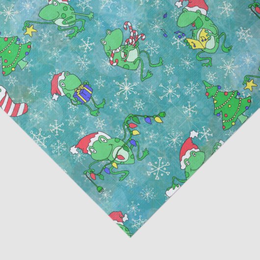 Kikkerst - Cute Aqua Frog Xmas Party Tissuepapier (Detail)