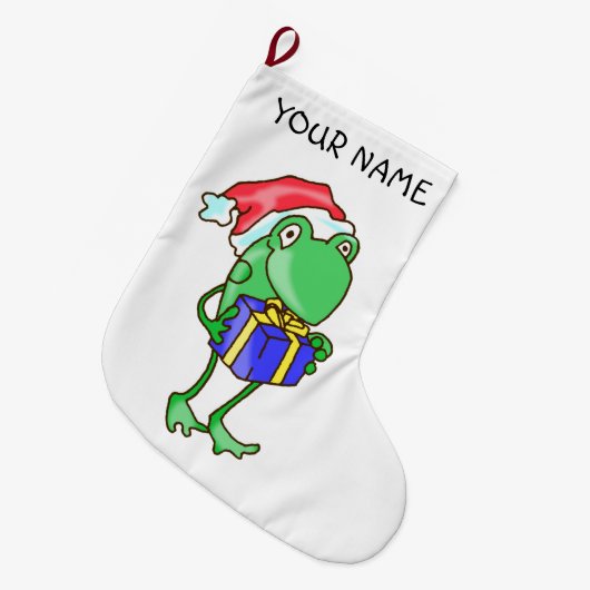 Kikkerst — Kikker, Cadeau, kerstman Grote Kerstsok (Voorkant (Hangend))