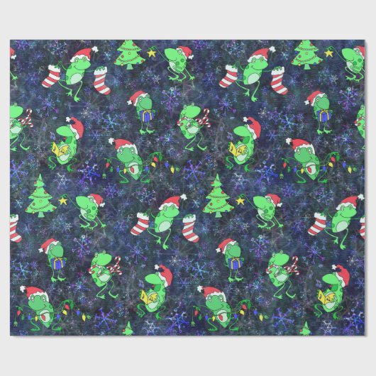 Kikkerst — Koeibare kerstfeest Paarse sneeuw Cadeaupapier (Vlak)