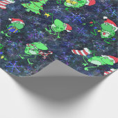 Kikkerst — Koeibare kerstfeest Paarse sneeuw Cadeaupapier (Hoek)