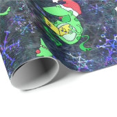 Kikkerst — Koeibare kerstfeest Paarse sneeuw Cadeaupapier (Rol Hoek)