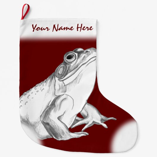 Kikkerstaking Aangepaste bulkfrog-opslag Grote Kerstsok (Voorkant)