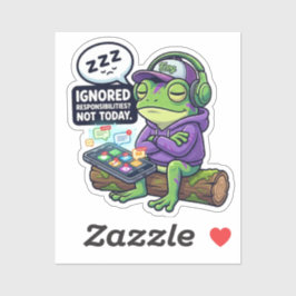 Kikkersticker die verantwoordelijkheden negeert sticker