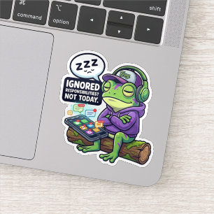 Kikkersticker die verantwoordelijkheden negeert sticker