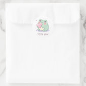 Kikkersticker 'Ik mis je' met hart emot Ronde Sticker (Tas)