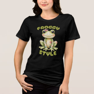 Kikkerstijl - Zoete Stijlvolle Kikker Tri-Blend Shirt