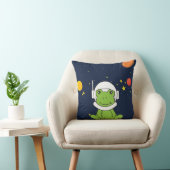 Kikkerstronaut Dier met ruimtehelmklier Kussen (Stoel)