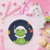 Kikkerstronaut Dier met ruimtehelmklier Papieren Bordje (Feest)