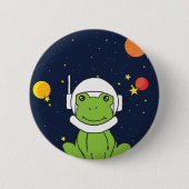 Kikkerstronaut Dier met ruimtehelmklier Ronde Button 5,7 Cm (Voorkant)