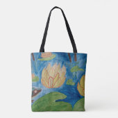 Kikkertas met waterlelies tote bag (Achterkant)