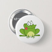 Kikkertekenaar die zijn tong uitkleedt ronde button 5,7 cm (Voorkant /achterkant)