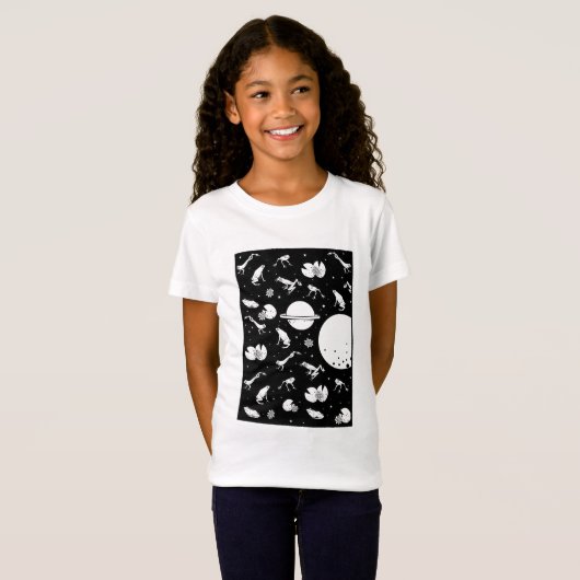 Kikkeruniversum zwart-wit t-shirt (Voorkant volledig)