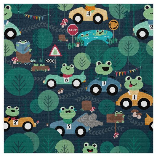 Kikkervarken Kinder Schattige chauffeurs Stof (Swatch)