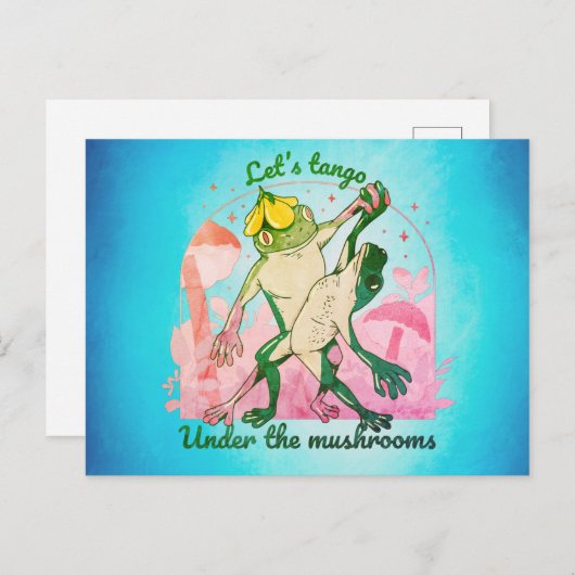 Kikkervarken met paddenstoelen briefkaart (Voorkant / Achterkant)