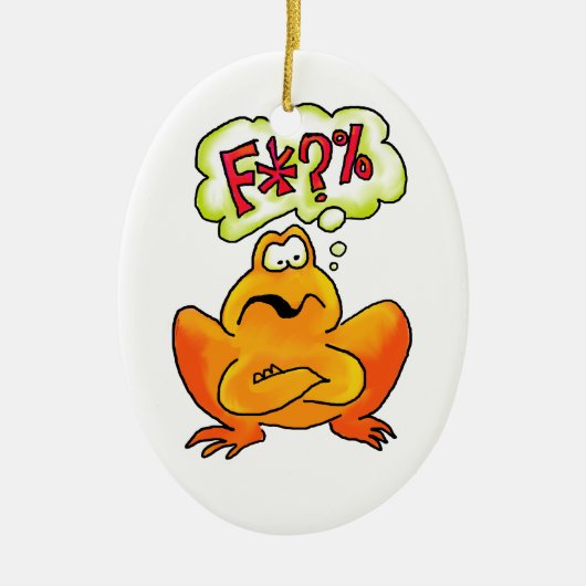 Kikkerversiering met vier letters keramisch ornament (Voorkant)