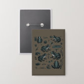 Kikkervijver Leven Vintage Botanische Gift Kikker  Button (Voorkant / Achterkant)