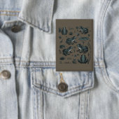 Kikkervijver Leven Vintage Botanische Gift Kikker  Button (Insitu)