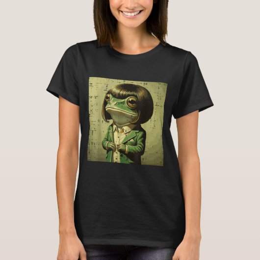 Kikkervis Bob kapsel pony pruik grappig meme dier T-shirt (Voorkant)