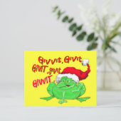 Kikkervis cartoon met kikkervismantel feestdagenkaart (Staand voorkant)