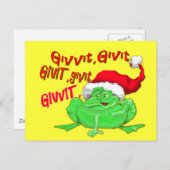 Kikkervis cartoon met kikkervismantel feestdagenkaart (Voorkant / Achterkant)