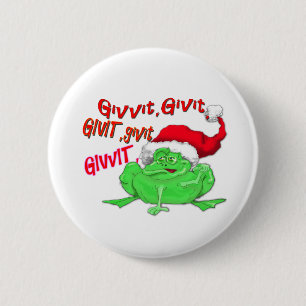 Kikkervis cartoon met kikkervismantel ronde button 5,7 cm