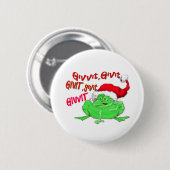 Kikkervis cartoon met kikkervismantel ronde button 5,7 cm (Voorkant /achterkant)