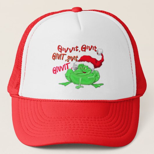 Kikkervis cartoon met kikkervismantel trucker pet (Voorkant)