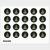 Kikkervis Kerstboom Grappige Hopper Vakantie Lieve Ronde Sticker (Vel)