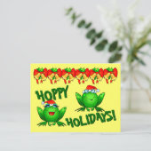 Kikkervis Kerstdagen Cartoon Kerstmis Kikkers Stri Briefkaart (Staand voorkant)