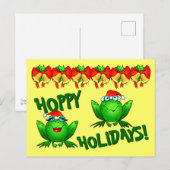 Kikkervis Kerstdagen Cartoon Kerstmis Kikkers Stri Briefkaart (Voorkant / Achterkant)