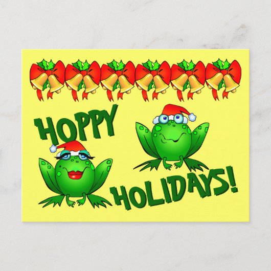 Kikkervis Kerstdagen Cartoon Kerstmis Kikkers Stri Briefkaart (Voorkant)