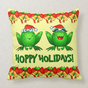 Kikkervis Kerstmis Schattige Kerstman Kikkers Kussen