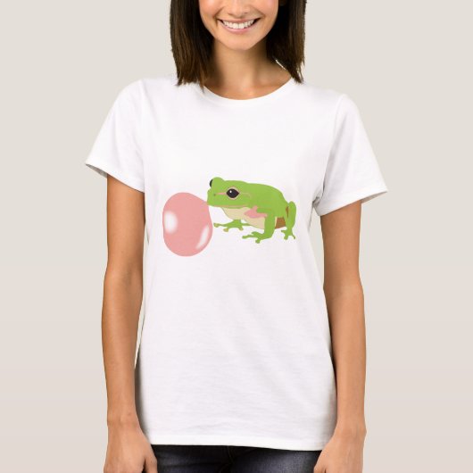 Kikkervis kikker blaast bubbel t-shirt (Voorkant)